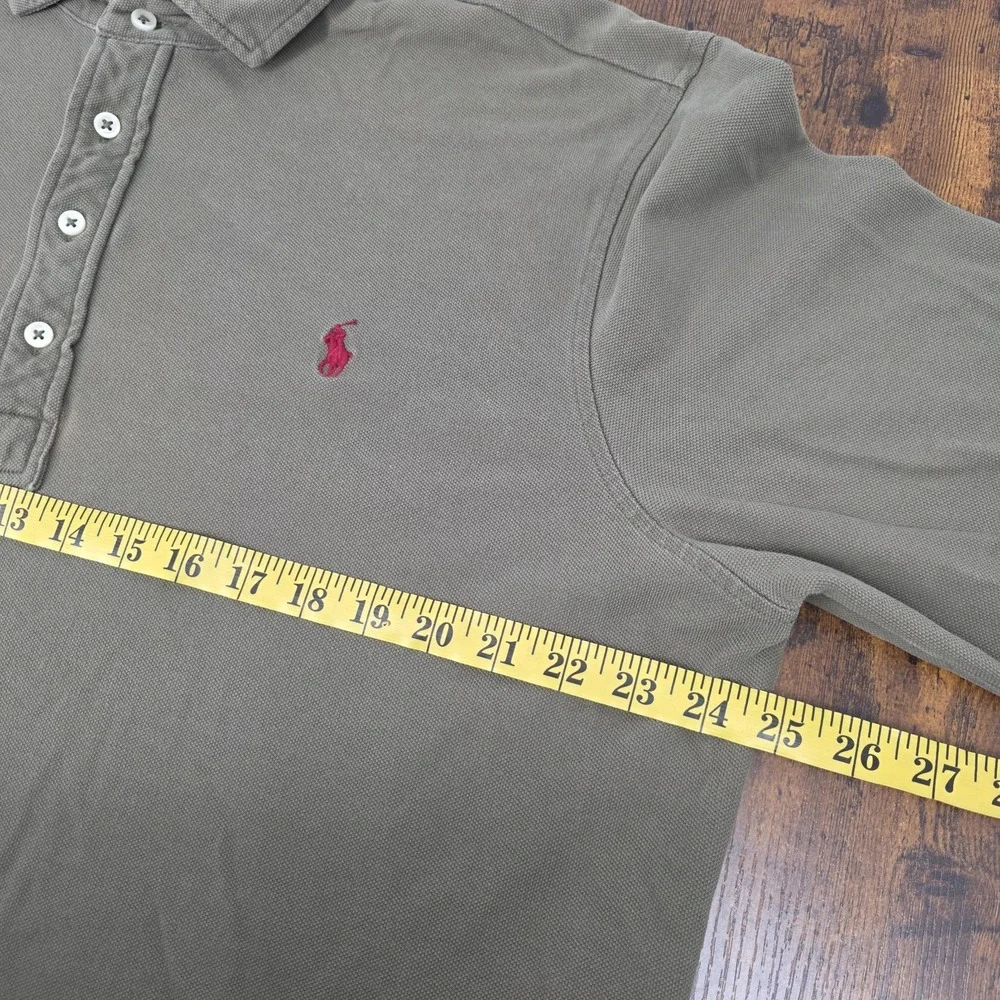 Polo Ralph Lauren Shirt Men XXL Olive Green Popover Featherweight Mesh‎